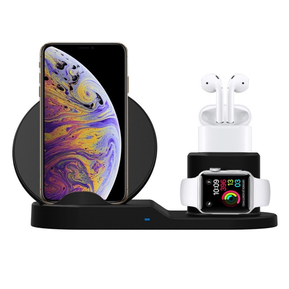 Black 3 in 1 Wireless Charger Dock